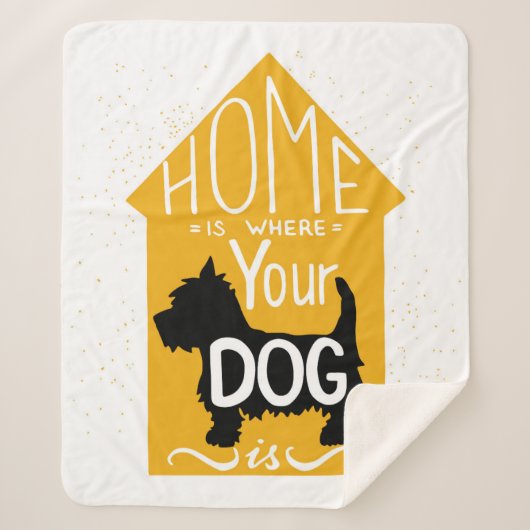 Thuis is waar de hond is sherpa deken (Voorkant)