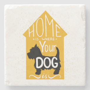 Thuis is waar de hond is stenen onderzetter