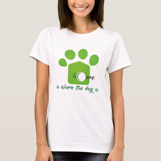 Thuis is waar de hond is t-shirt (Voorkant)