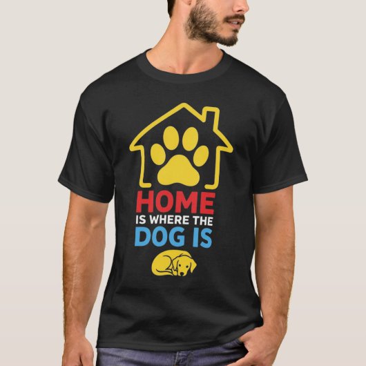 Thuis is waar de hond is t-shirt (Voorkant)