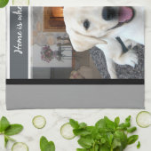 Thuis is waar de hond is theedoek (Gevouwen)