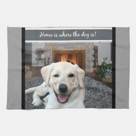 Thuis is waar de hond is theedoek (Horizontaal)