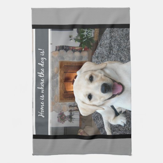 Thuis is waar de hond is theedoek (Verticaal)