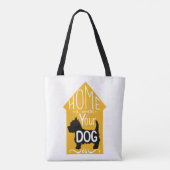 Thuis is waar de hond is tote bag (Achterkant)