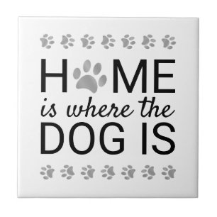 Thuis Is Waar De Hond Is Zilveren Folie Pootafdruk Tegeltje