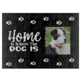 Thuis is waar de hond op het snijvlak zit snijplank (Voorkant)