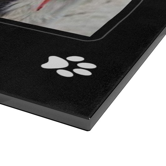 Thuis is waar de hond op het snijvlak zit snijplank (Hoek)