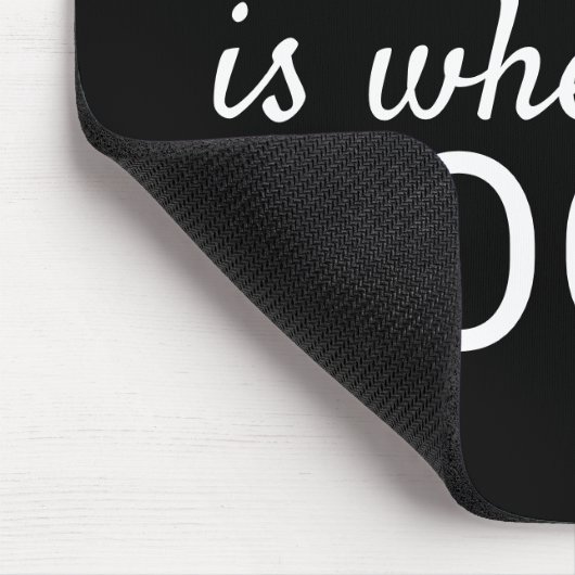 Thuis is waar de hond Roos Gold Foil Pw Print is Muismat (Hoek)