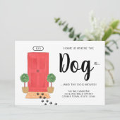 Thuis is waar de hond zich beweegt aankondiging (Staand voorkant)