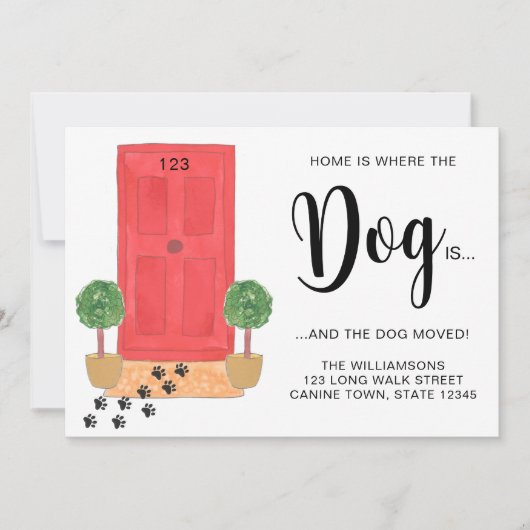 Thuis is waar de hond zich beweegt aankondiging (Voorkant)