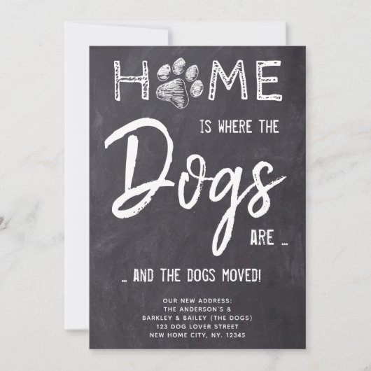 Thuis is waar de honden gepersonaliseerd zijn aankondiging (Voorkant)