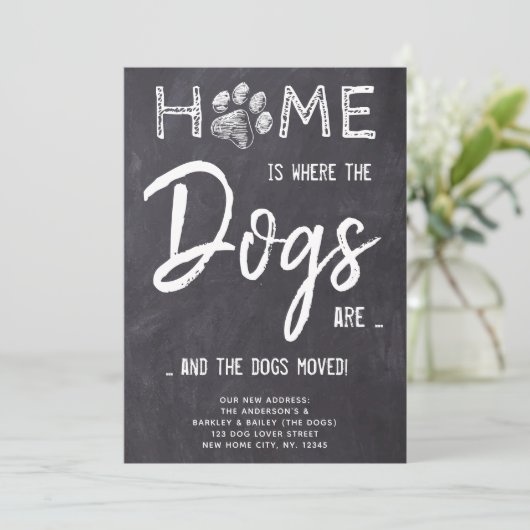 Thuis is waar de honden gepersonaliseerd zijn aankondiging (Staand voorkant)