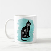 Thuis is waar de kat blauw is koffiemok (Links)