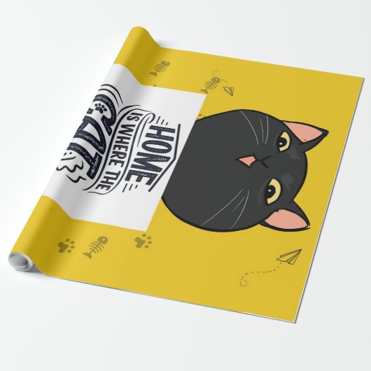Thuis is waar de kat is | Beste katteeigenaar Cadeaupapier (Uitgerold)