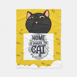 Thuis is waar de kat is   Beste katteeigenaar Fleece Deken