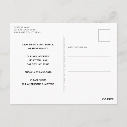 Thuis is waar de kat is dat we Cat Announcem hebbe Briefkaart (Achterkant)