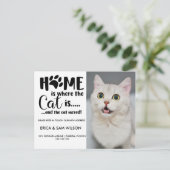Thuis is waar de kat is en de katten bewegen aankondigingskaart (Staand voorkant)