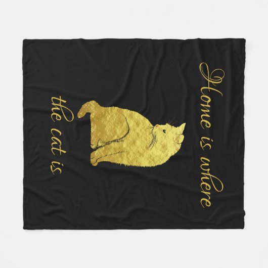 Thuis is waar de kat is fleece deken (Voorkant (Horizontaal))