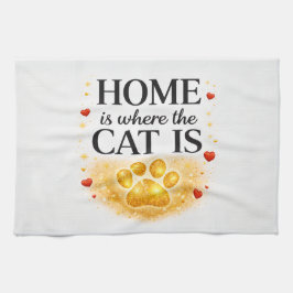 Thuis is waar de kat is Keukenhanddoek 40X60