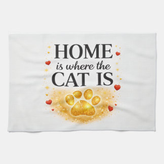 Thuis is waar de kat is Keukenhanddoek 40X60