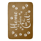 Thuis is waar de kat is kleine poten badmat (Voorkant Verticaal)