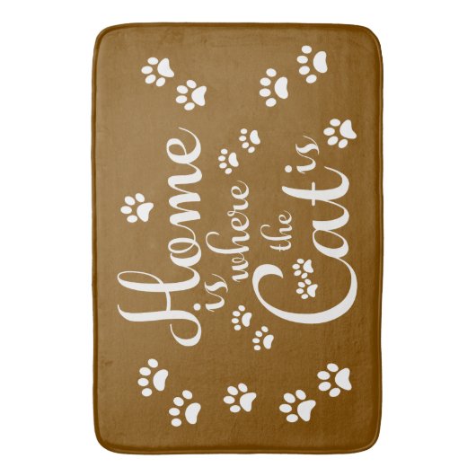 Thuis is waar de kat is kleine poten badmat (Voorkant Verticaal)