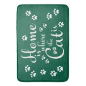 Thuis is waar de kat is kleine poten badmat (Voorkant Verticaal)
