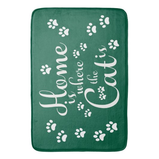 Thuis is waar de kat is kleine poten badmat (Voorkant Verticaal)