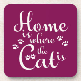 Thuis is waar de kat is kleine poten bier onderzetter