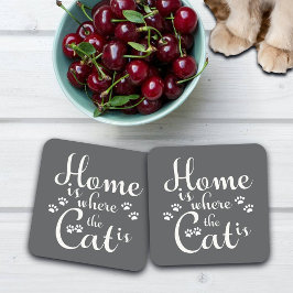 Thuis is waar de kat is kleine poten bier onderzetter