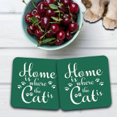 Thuis is waar de kat is kleine poten bier onderzetter