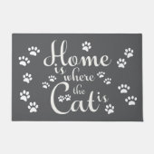 Thuis is waar de kat is kleine poten deurmat (Voorkant)