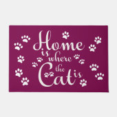 Thuis is waar de kat is kleine poten deurmat (Voorkant)