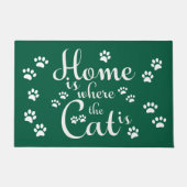 Thuis is waar de kat is kleine poten deurmat (Voorkant)
