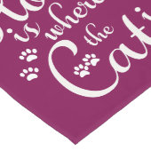 Thuis is waar de kat is kleine poten lange tafelloper (Hoek)