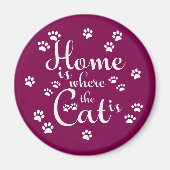 Thuis is waar de kat is kleine poten magneet (Voorkant)