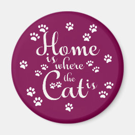 Thuis is waar de kat is kleine poten magneet