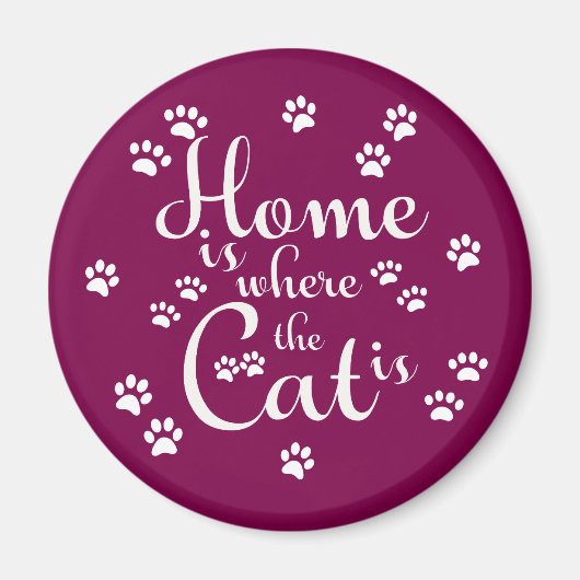 Thuis is waar de kat is kleine poten magneet (Voorkant)