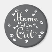 Thuis is waar de kat is kleine poten magneet (Voorkant)