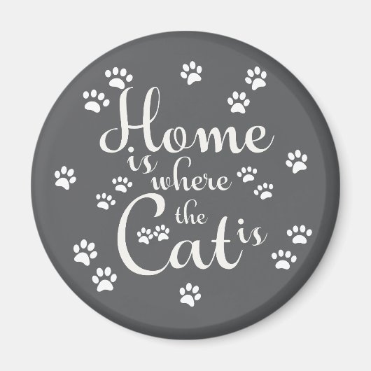 Thuis is waar de kat is kleine poten magneet (Voorkant)