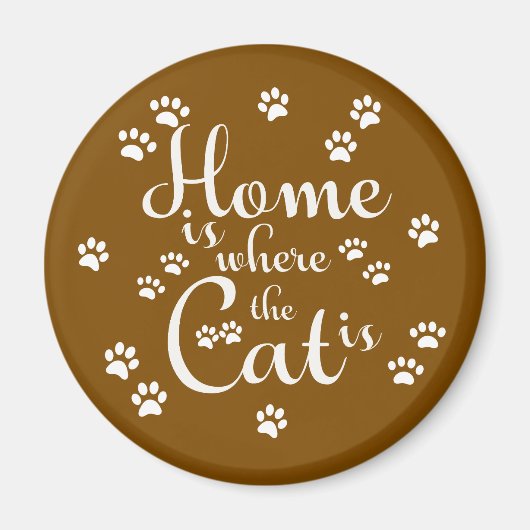 Thuis is waar de kat is kleine poten magneet (Voorkant)