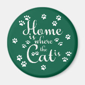 Thuis is waar de kat is kleine poten magneet (Voorkant)