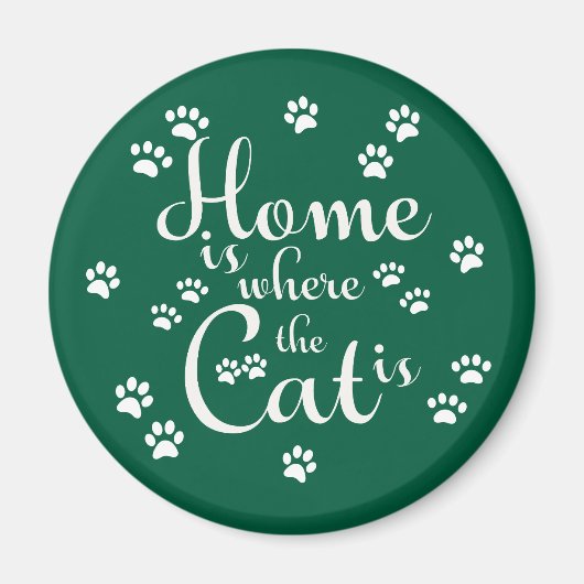Thuis is waar de kat is kleine poten magneet (Voorkant)