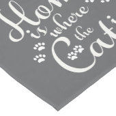 Thuis is waar de kat is kleine poten medium tafelloper (Hoek)