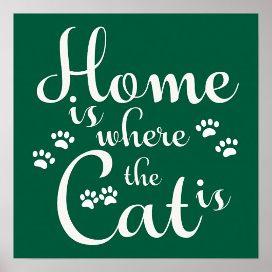 Thuis is waar de kat is kleine poten poster (Voorkant)