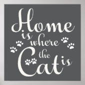 Thuis is waar de kat is kleine poten poster (Voorkant)