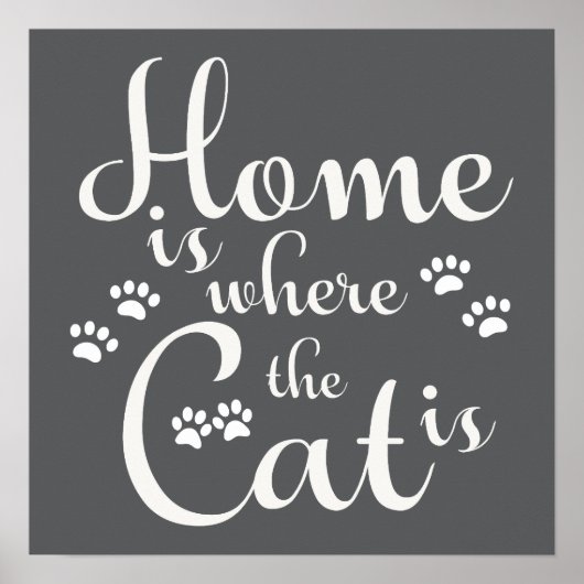 Thuis is waar de kat is kleine poten poster (Voorkant)