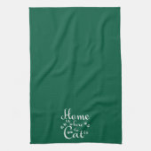 Thuis is waar de kat is kleine poten theedoek (Verticaal)