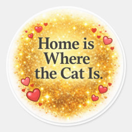 Thuis Is Waar de Kat Is – Mooie Klassieker voor Ka Ronde Sticker
