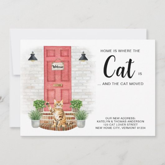 Thuis is waar de kat is We hebben de kat verplaats Aankondiging (Voorkant)
